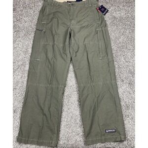 Bugle Boy Cargo Pants 38x32‎ Smokey Olive Green Utility Y2K Safari NEW